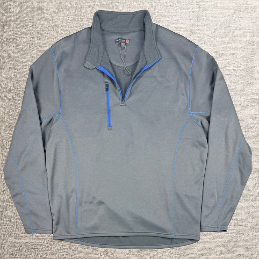 Peter Millar Crown Sport Warmth Golf 1/4 Zip Pullover Mens XXL Gray Performance